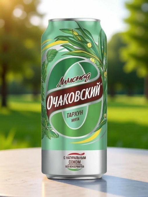 Лимонад газированный Очаково Тархун Мята 450 мл ж/б