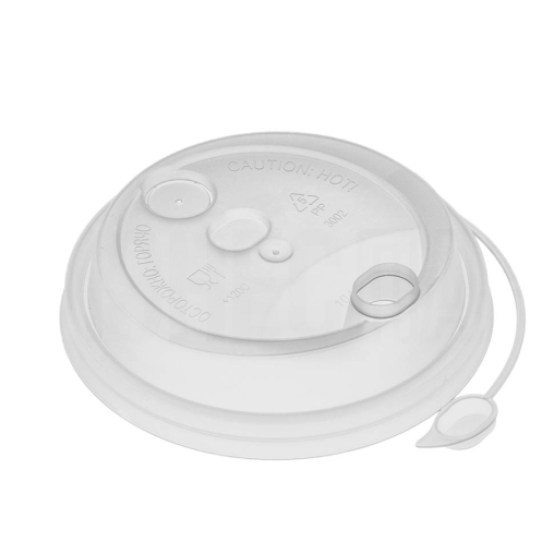 Крышка с колпачком на поводке FLIP-TOP Прозрачная Матовая d=80