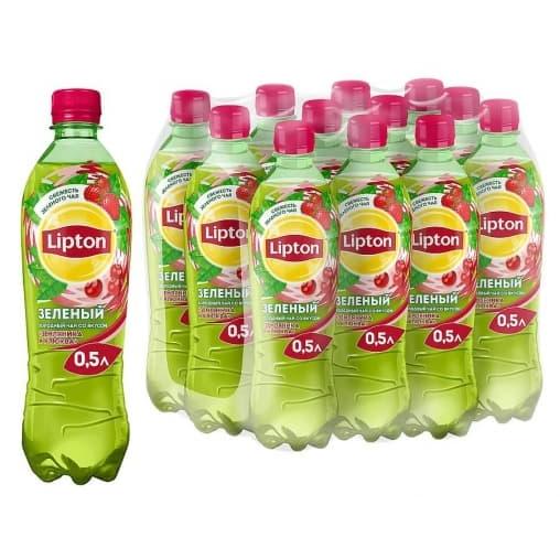 Чай Lipton зеленый Земляника и Клюква 500 мл ПЭТ