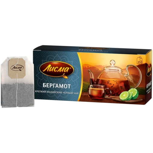Чай Лисма черный ароматизированный крепкий Бергамот 25 пак. × 1.5 г