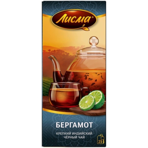 Чай Лисма черный ароматизированный крепкий Бергамот 25 пак. × 1.5 г
