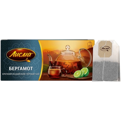 Чай Лисма черный ароматизированный крепкий Бергамот 25 пак. × 1.5 г