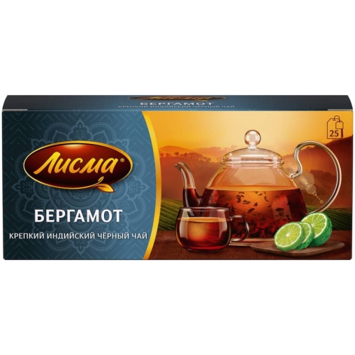 Чай Лисма черный ароматизированный крепкий Бергамот 25 пак. × 1.5 г