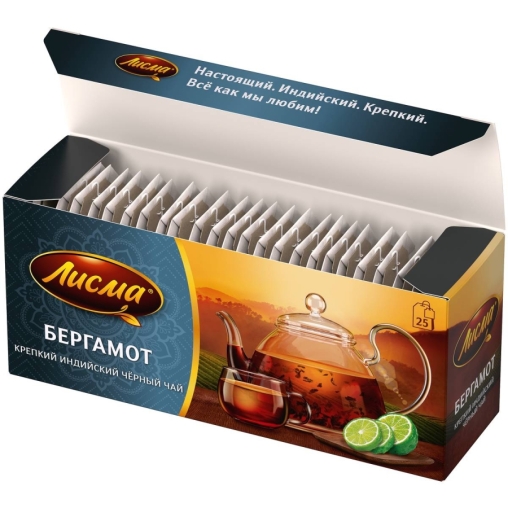 Чай Лисма черный ароматизированный крепкий Бергамот 25 пак. × 1.5 г