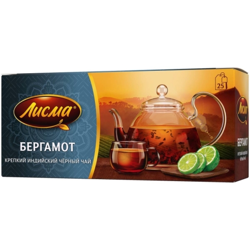 Чай Лисма черный ароматизированный крепкий Бергамот 25 пак. × 1.5 г