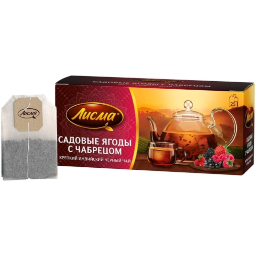 Чай Лисма черный ароматиз. Крепкий Садовые ягоды с чабрецом 25 пак. × 1.5 г