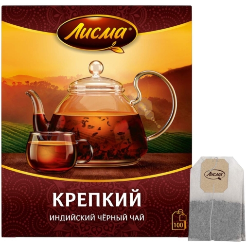 Чай черный Лисма Крепкий индийский 100 пак. × 2.0 г Чай черный Лисма Крепкий индийский 100 пак. × 2.0 г