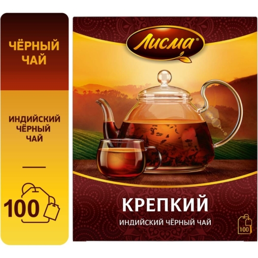 Чай черный Лисма Крепкий индийский 100 пак. × 2.0 г Чай черный Лисма Крепкий индийский 100 пак. × 2.0 г