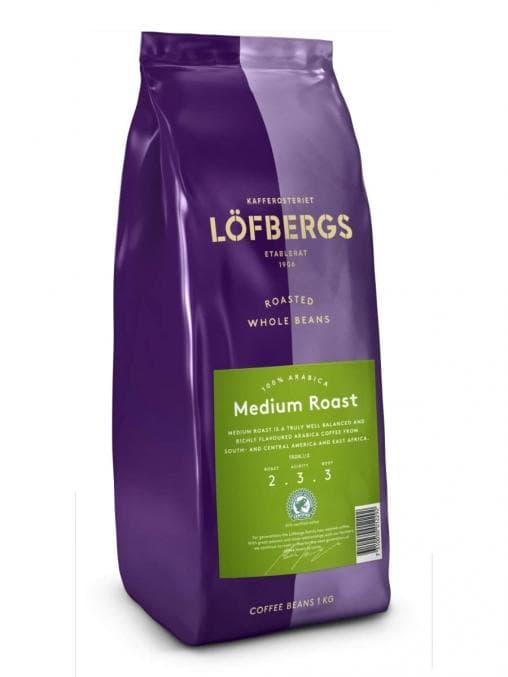 Кофе в зернах Lofbergs Medium Roast 1000 г (1кг)