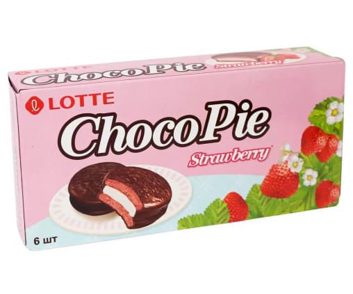 Lotte Choco Pie Strawberry Клубника 28 г