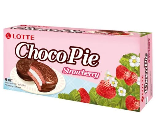 Lotte Choco Pie Strawberry Клубника 28 г