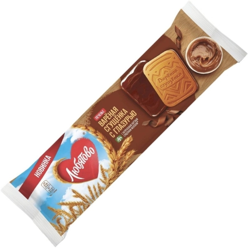 Печенье Любятово сахарное Варёная сгущёнка в шоколадной глазури 223 г