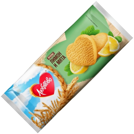 Печенье Любятово воздушное сдобное ЛИМОН и МЯТА 200 г