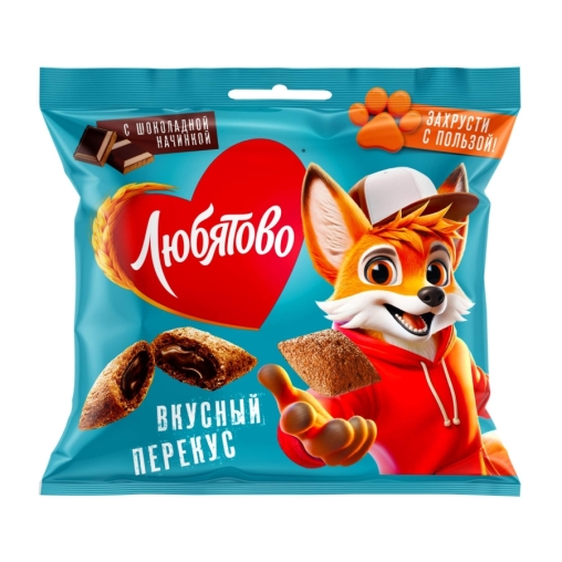Подушечки злаковые Любятово с шоколадной начинкой 40 г