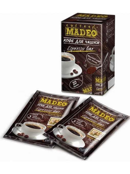 Кофе молотый Madeo Espresso Bar для чашки 10 шт.