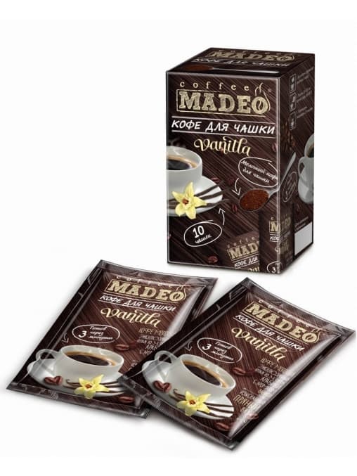 Кофе молотый Madeo Vanilla для чашки 10шт.