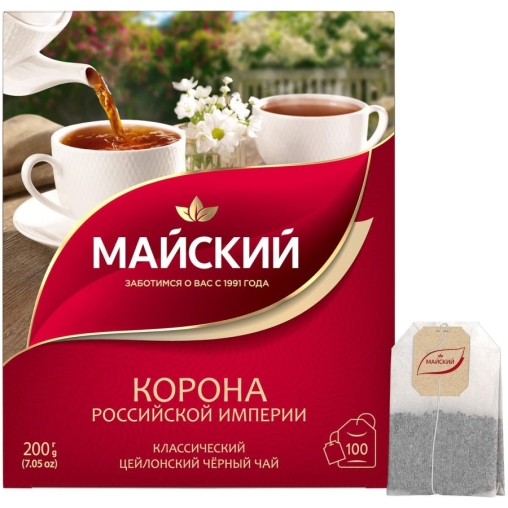 Чай черный Майский Корона Российской империи 100 пак. × 2 г