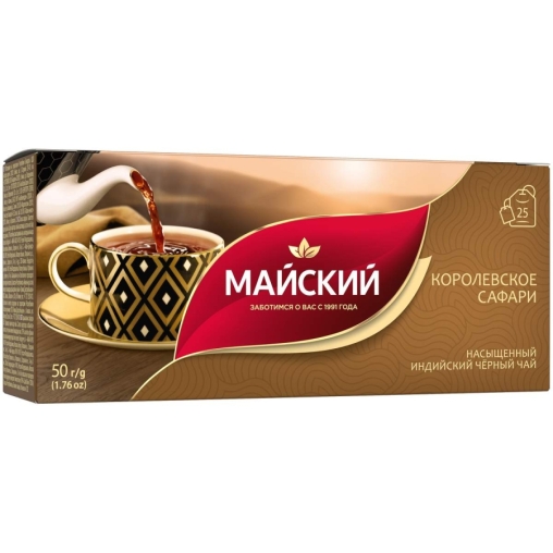 Чай черный Майский Королевское сафари 25 пак. × 2 г