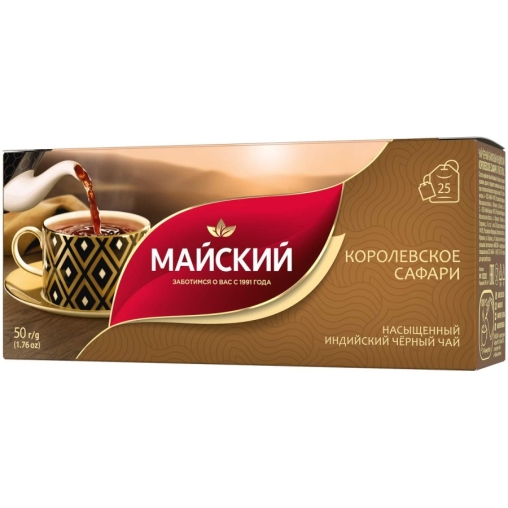 Чай черный Майский Королевское сафари 25 пак. × 2 г