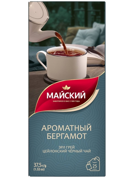 Чай черный Майский Ароматный Бергамот 25 пак. × 1.5 г