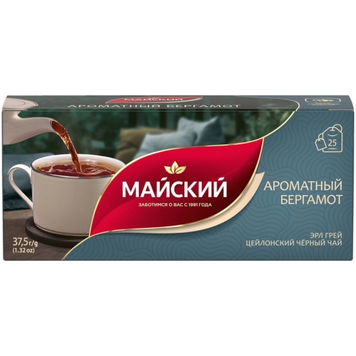 Чай черный Майский Ароматный Бергамот 25 пак. × 1.5 г