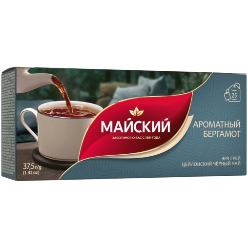 Чай черный Майский Ароматный Бергамот 25 пак. × 1.5 г