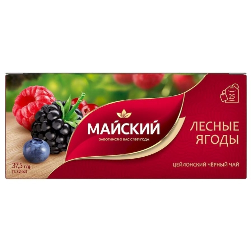 Чай черный Майский Лесные ягоды 25 пак. × 1.5 г