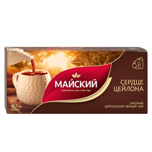Чай черный Майский Сердце Цейлона 25 пак. × 1.7 г