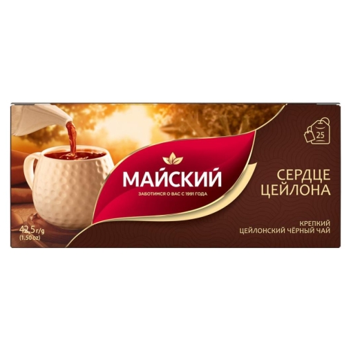 Чай черный Майский Сердце Цейлона 25 пак. × 1.7 г