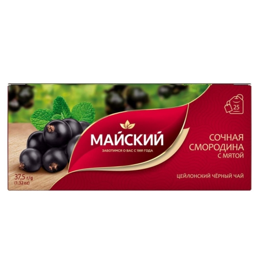 Чай черный Майский Сочная смородина с мятой 25 пак. × 1.5 г