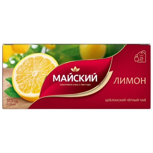 Чай черный Майский ЛИМОН 25 пак. × 1.5 г