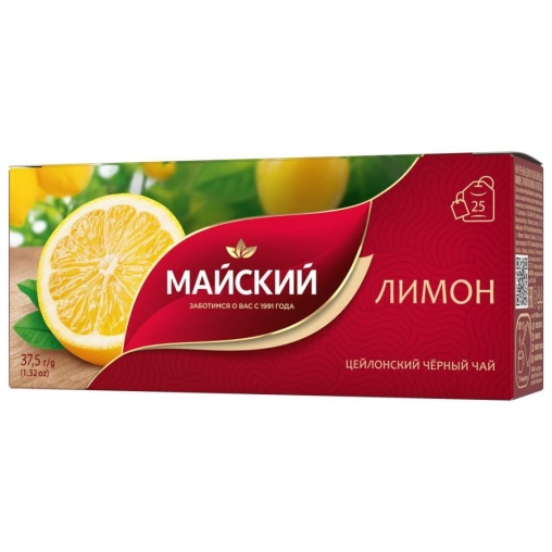 Чай черный Майский ЛИМОН 25 пак. × 1.5 г