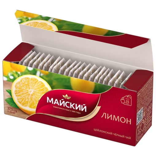 Чай черный Майский ЛИМОН 25 пак. × 1.5 г