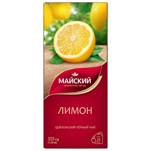 Чай черный Майский ЛИМОН 25 пак. × 1.5 г