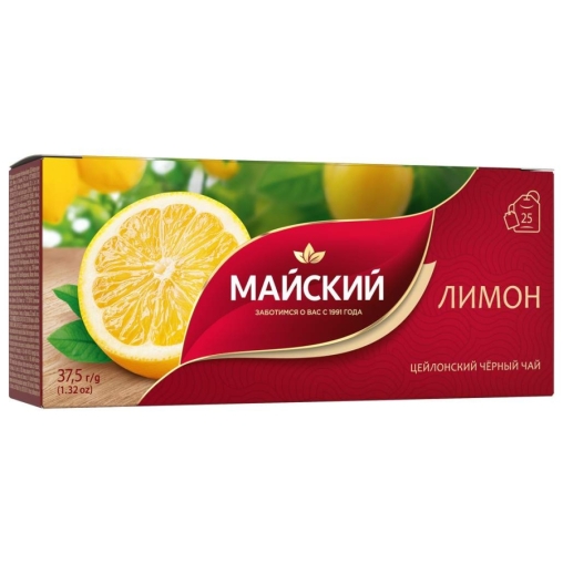 Чай черный Майский ЛИМОН 25 пак. × 1.5 г