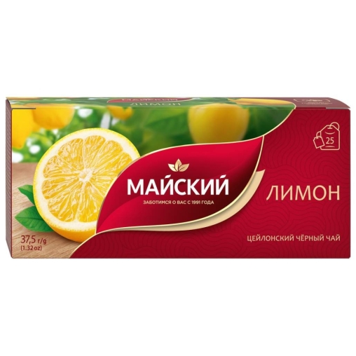Чай черный Майский ЛИМОН 25 пак. × 1.5 г