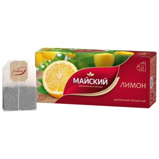 Чай черный Майский ЛИМОН 25 пак. × 1.5 г