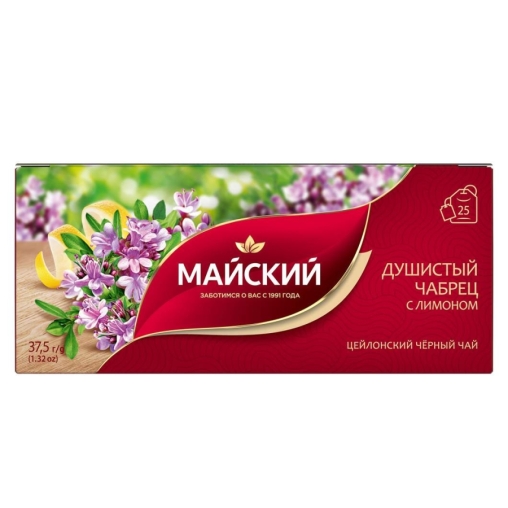 Чай черный Майский Душистый чабрец с лимоном 25 пак. × 1.5 г