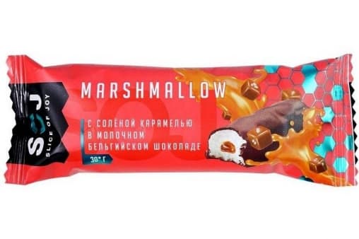 Батончик SOJ Marshmallow с солёной карамелью в мол. шоколаде 30 г