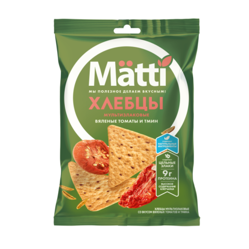 Хлебцы мультизлаковые MATTI С вялеными томатами и тмином 75 г