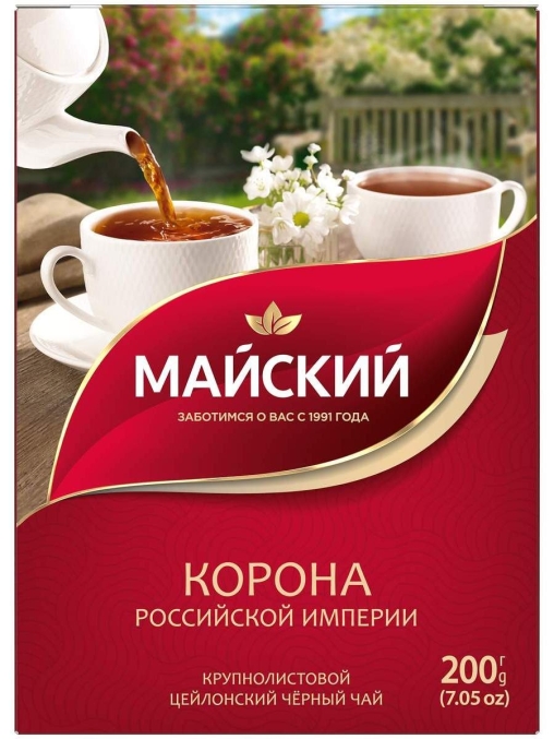 Чай черный Майский Корона Российской империи 200 г Чай черный Майский Корона Российской империи 200 г