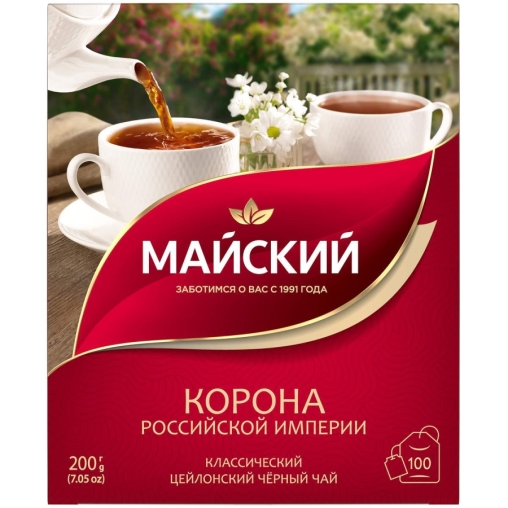Чай черный Майский Корона Российской империи 100 пак. × 2 г