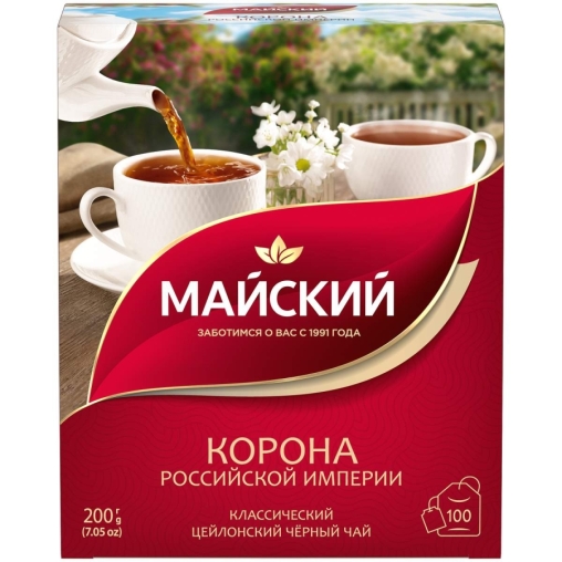 Чай черный Майский Корона Российской империи 100 пак. × 2 г