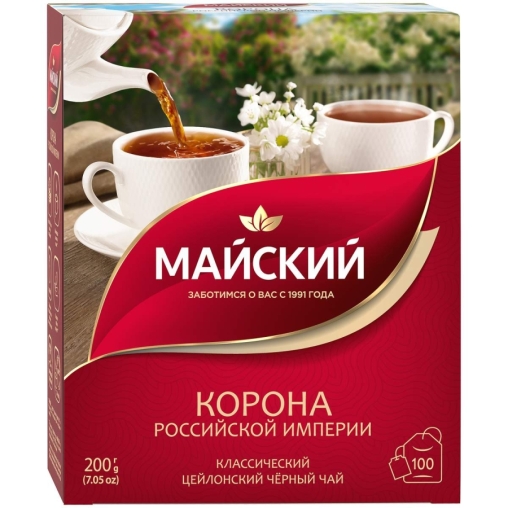 Чай черный Майский Корона Российской империи 100 пак. × 2 г