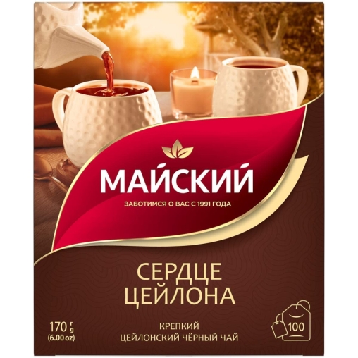 Чай черный Майский Сердце Цейлона 100 пак. × 1.7 г