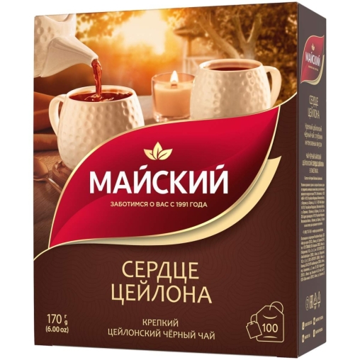 Чай черный Майский Сердце Цейлона 100 пак. × 1.7 г