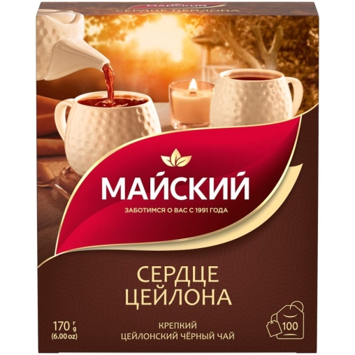Чай черный Майский Сердце Цейлона 100 пак. × 1.7 г