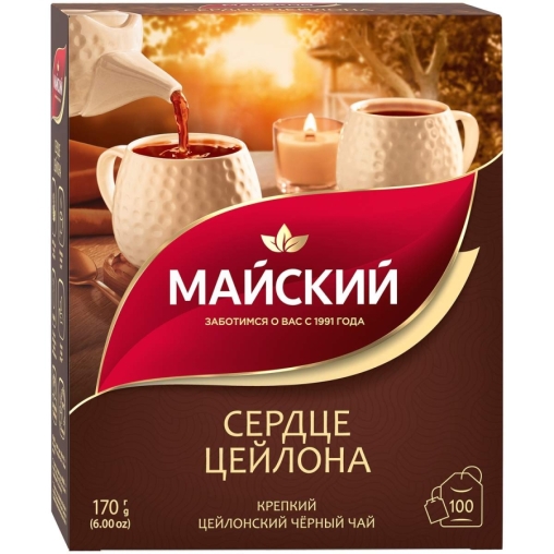 Чай черный Майский Сердце Цейлона 100 пак. × 1.7 г