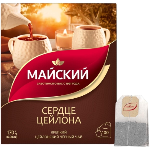 Чай черный Майский Сердце Цейлона 100 пак. × 1.7 г