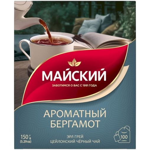 Чай черный Майский Ароматный Бергамот 100 пак. × 1.5 г